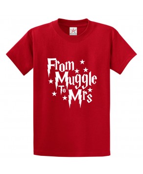 From Muggle To Mrs Classic Adults Bridal Shower or Bachelorette Party T-shirt For PotterHeads